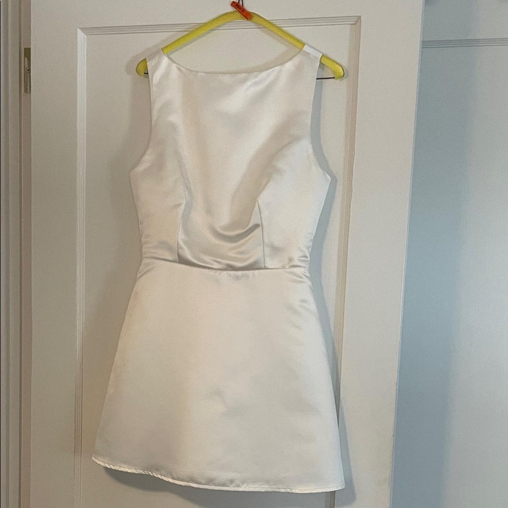 Reformation White Satin Mini Dress